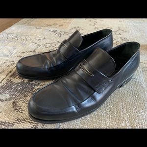 Louis Vuitton Black Leather Penny Loafers